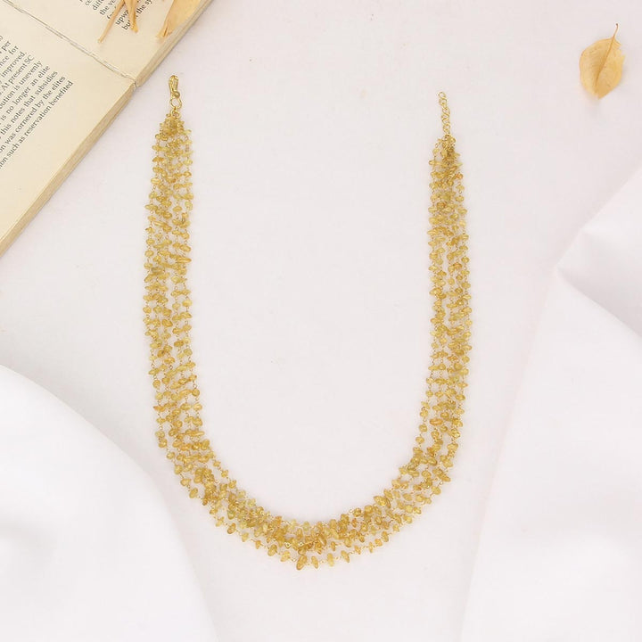 Golden Beads Long Necklace