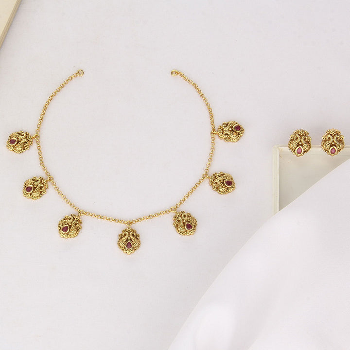 Lakshmikha Nagas Short Necklace Set