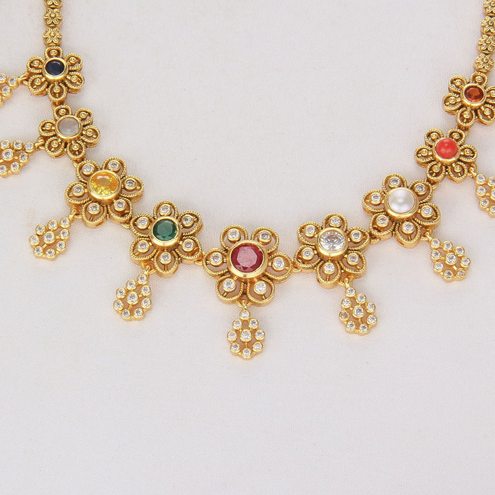 Multi Charm Short Necklace Set