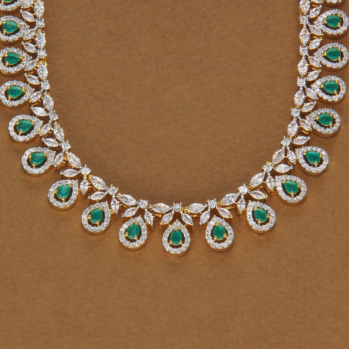 Classy Green Avikam Short Necklace Set