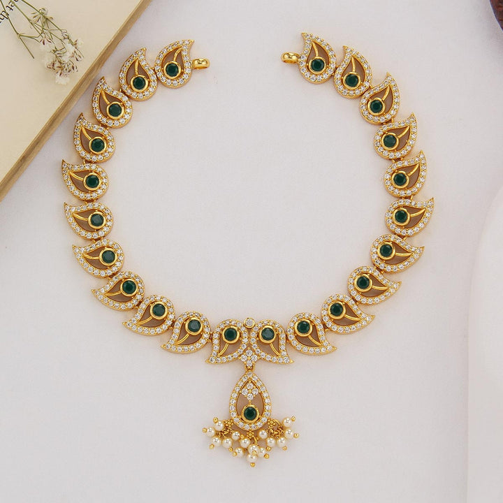 Mango Designed Stone Short Necklace