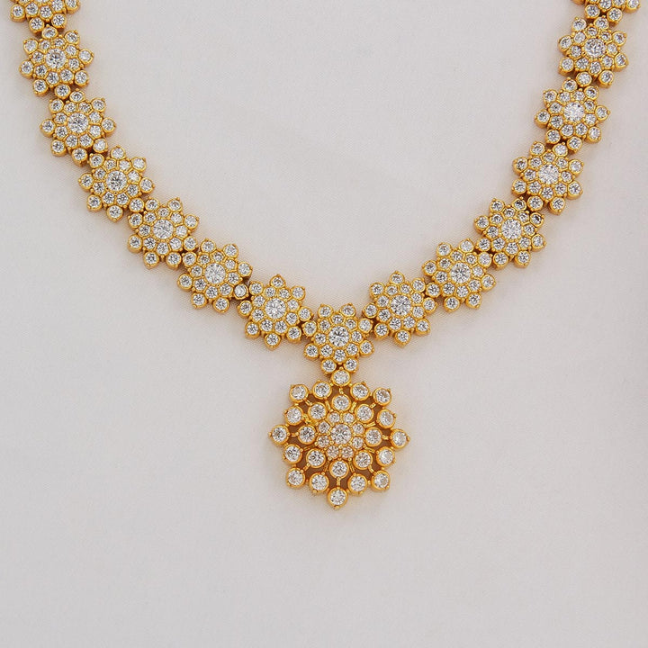 White Charm Stone Short Necklace