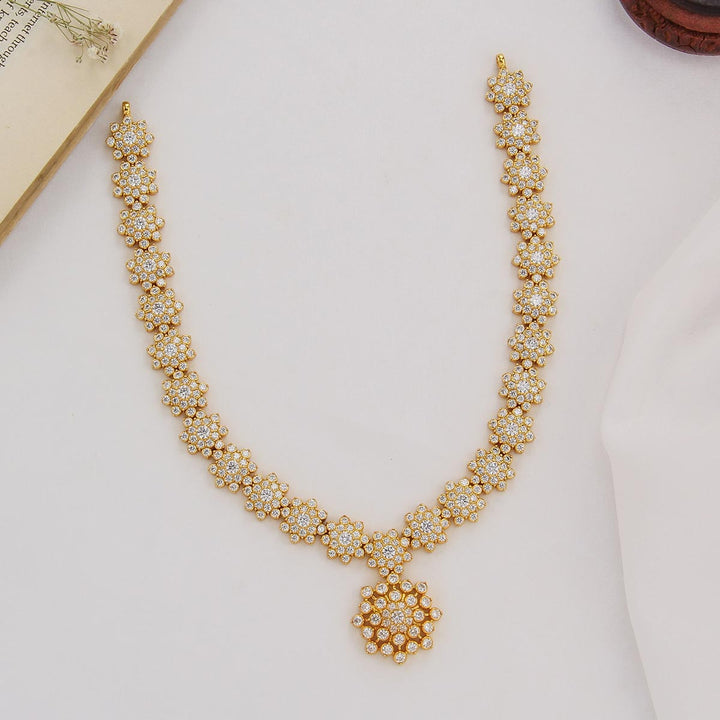 White Charm Stone Short Necklace