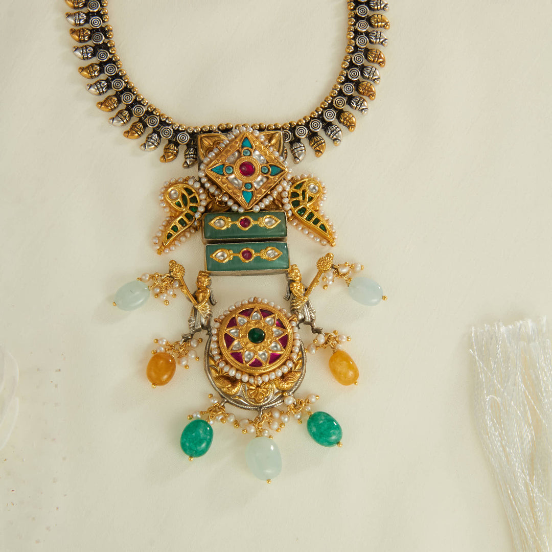 Dual Shine Short Necklace Set