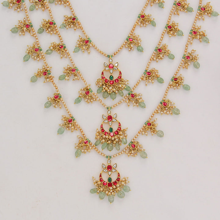 Layer Charm Kundan Long Necklace