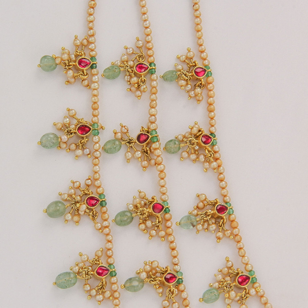 Layer Charm Kundan Long Necklace