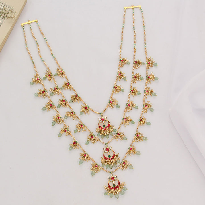 Layer Charm Kundan Long Necklace