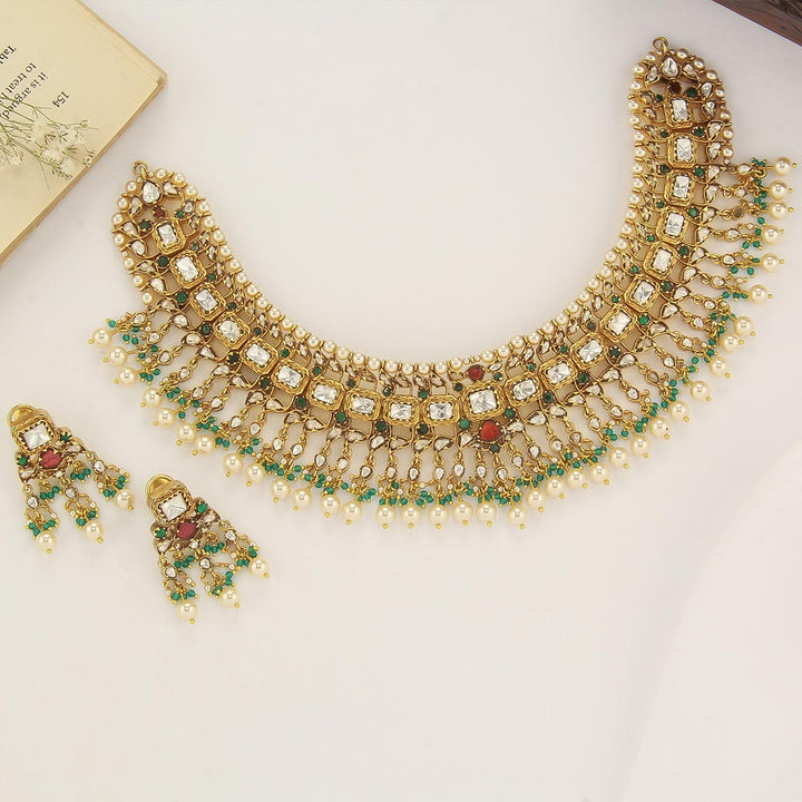 Aashika Moissanite Short Necklace Set