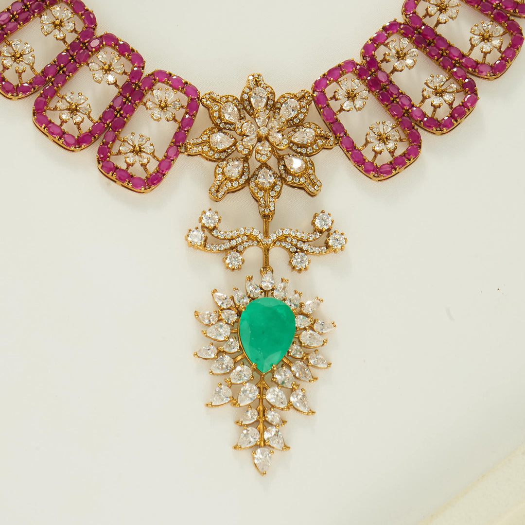 Verzisaa Moissanite Short Necklace Set