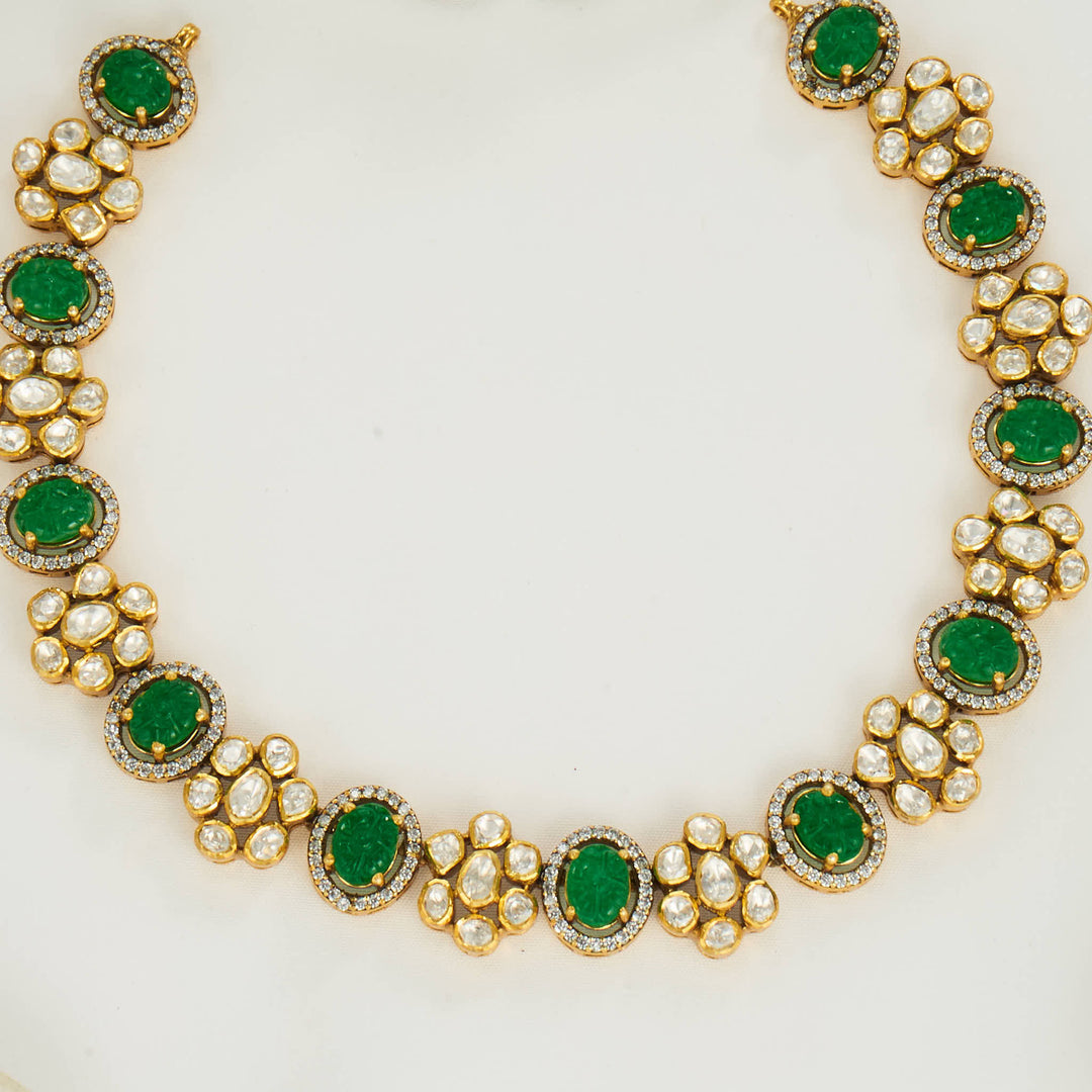 Vibrant Green Short Necklace Set