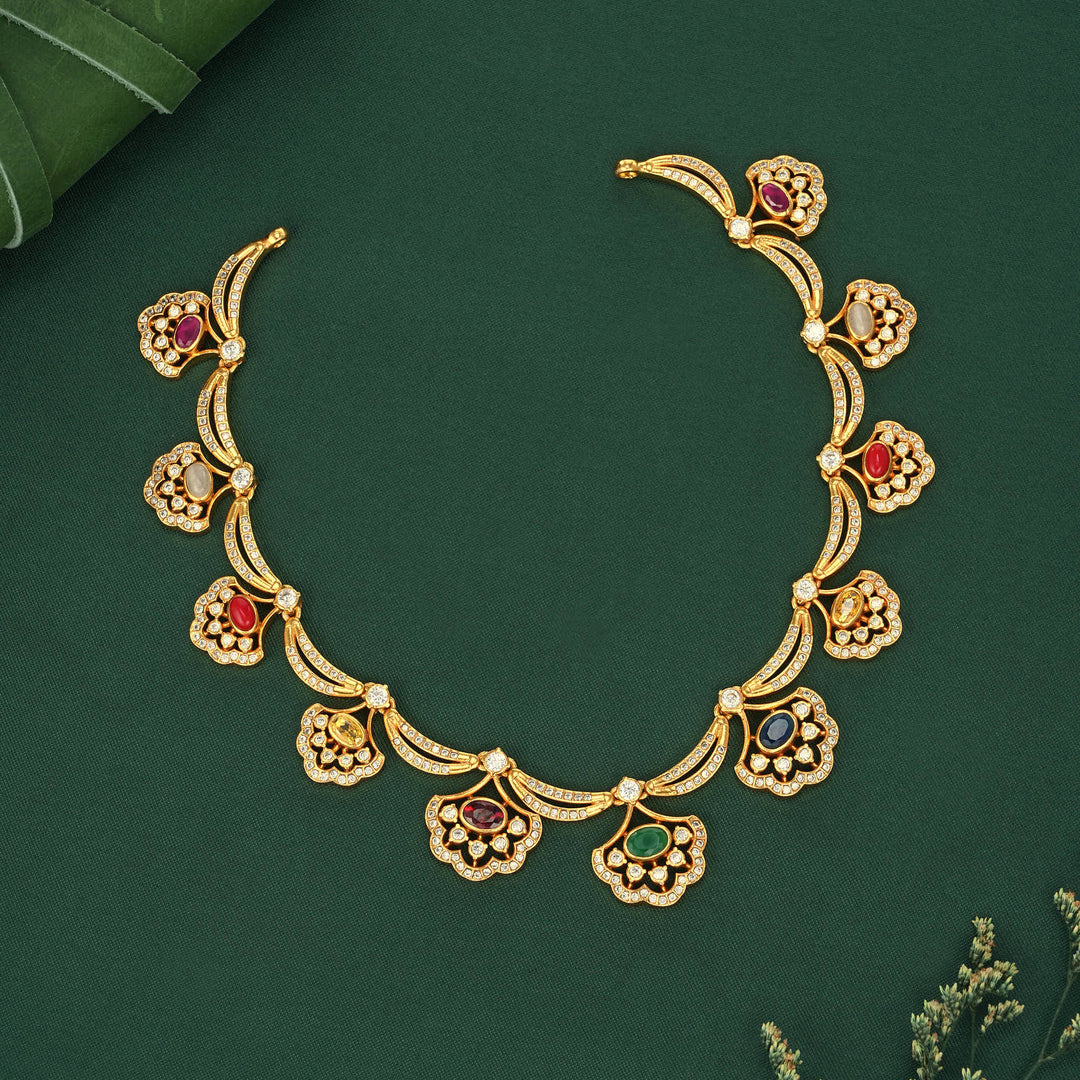 Navarathna Stone Short Necklace