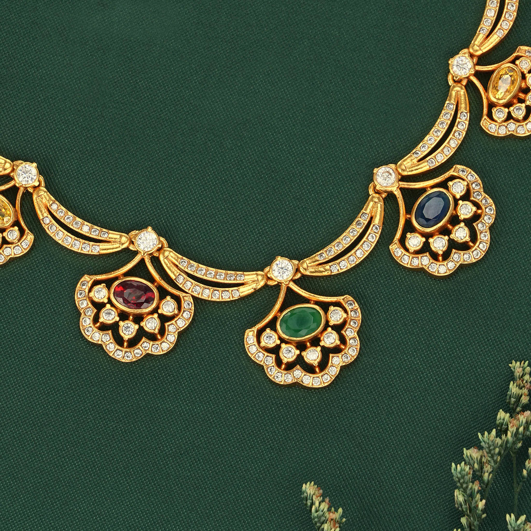 Navarathna Stone Short Necklace