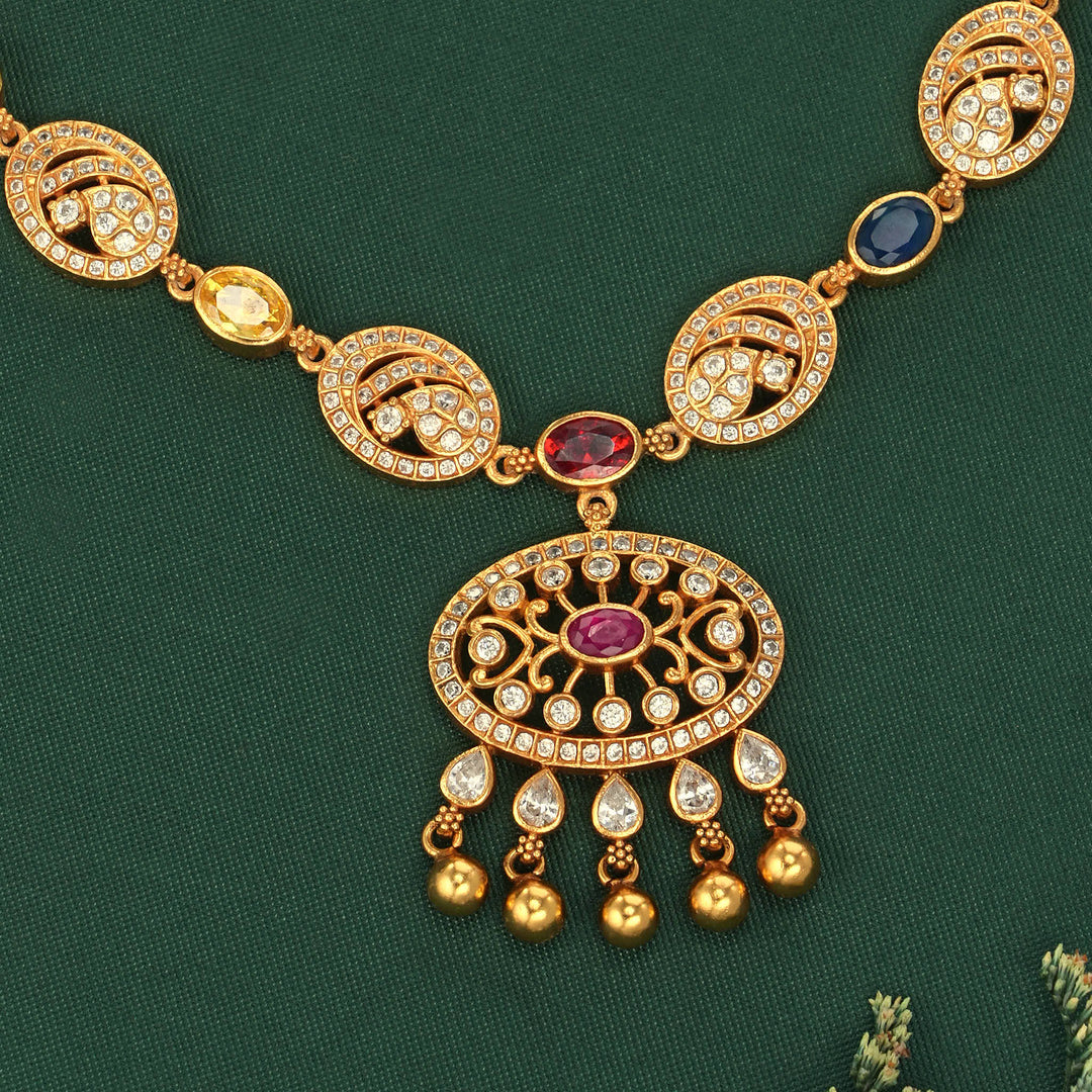 Navarathna Stone Short Necklace