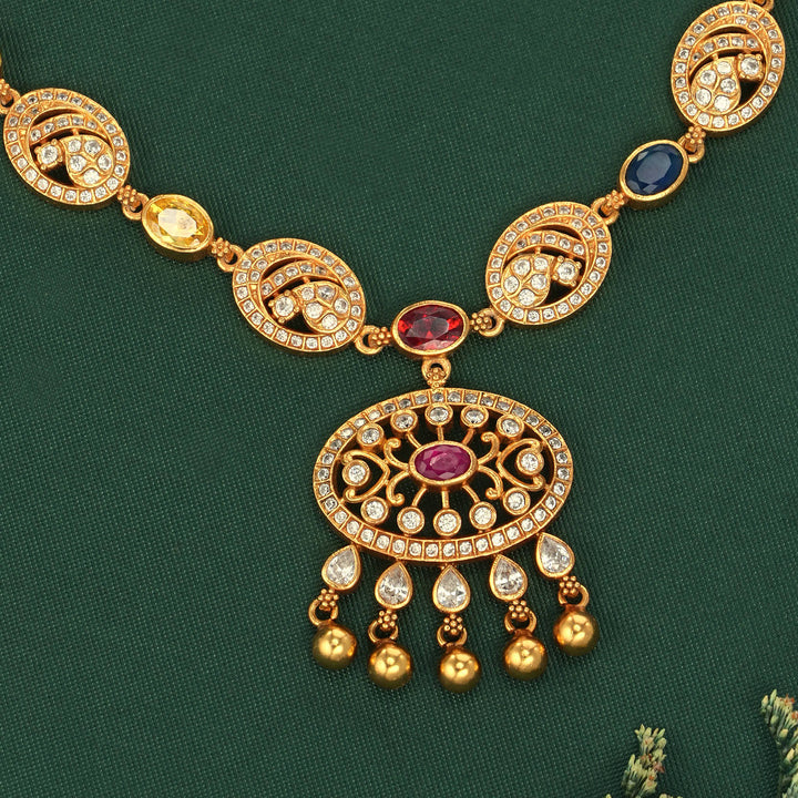 Navarathna Stone Short Necklace