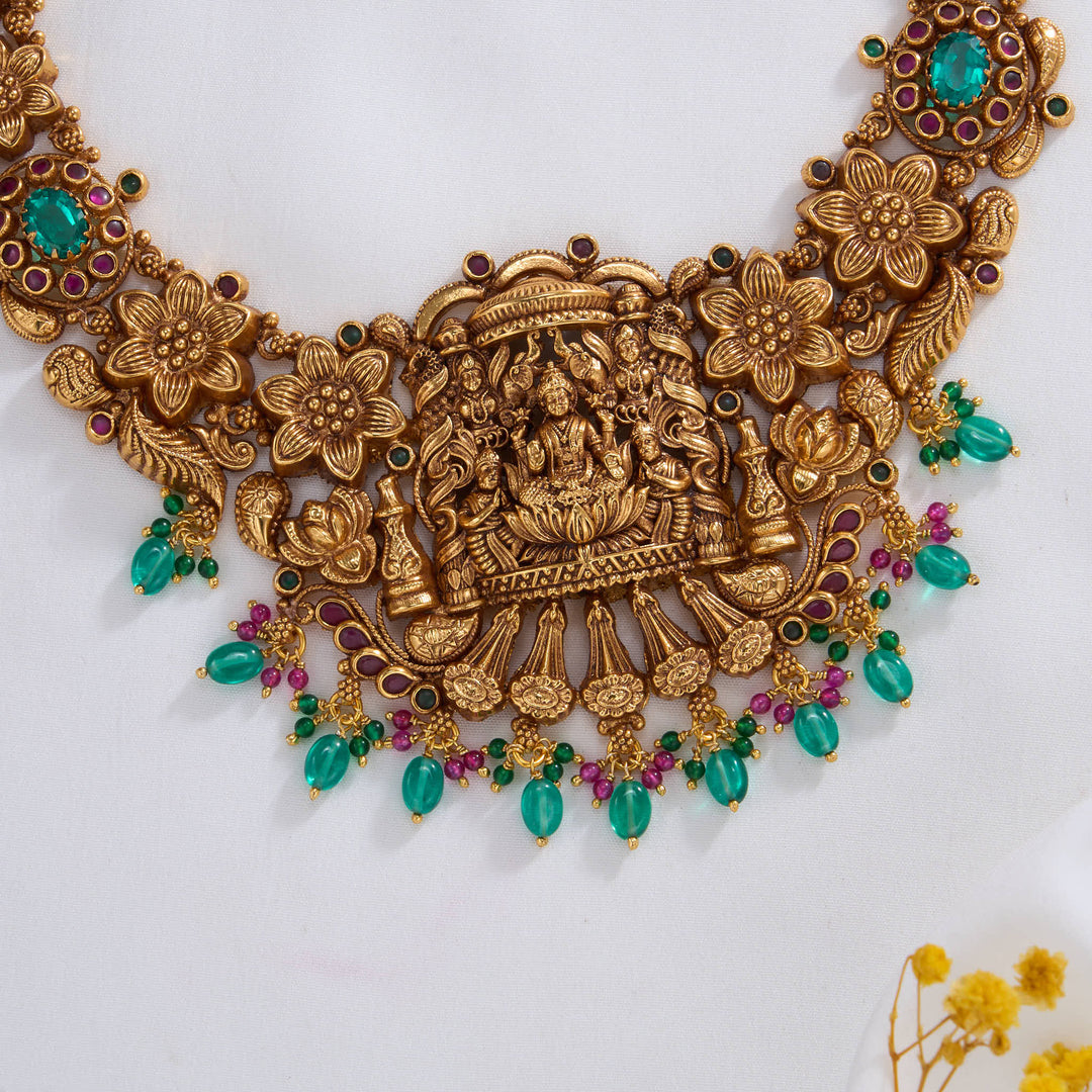 Sitting Lakshmi Nagas Short Necklace