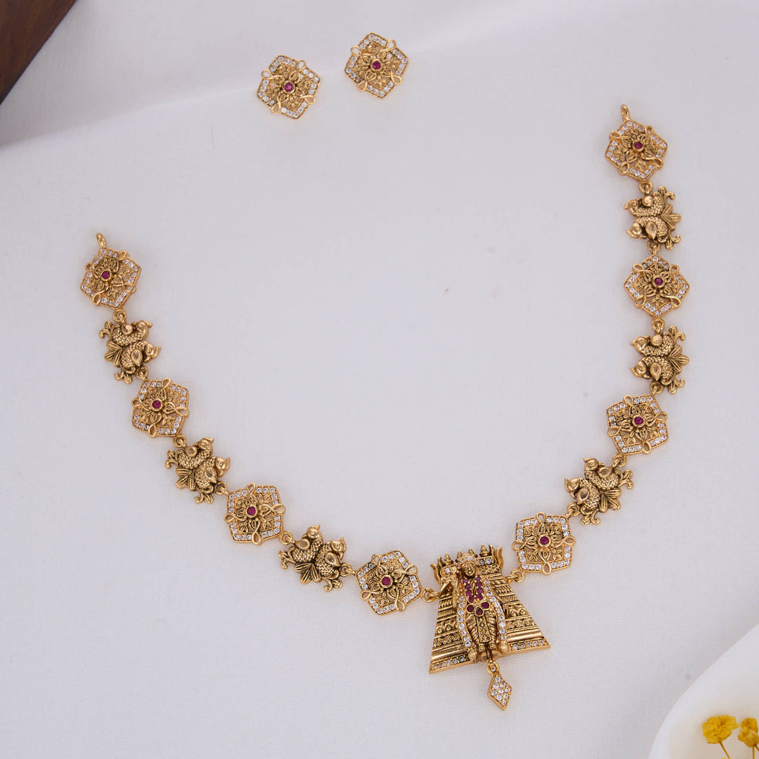 Unique Meenakshi Nagas Short Necklace Set
