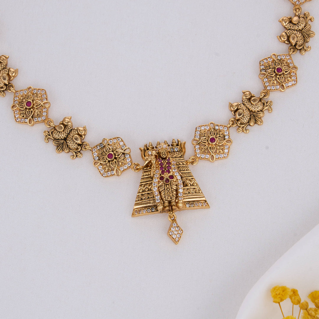 Unique Meenakshi Nagas Short Necklace Set