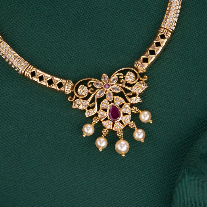 Stunning Stone Short Necklace Set