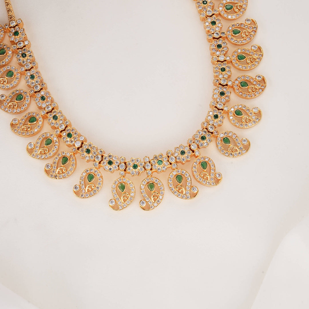 Mango Spark Stone Short Necklace Set