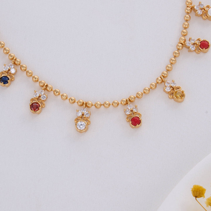 Samyuktha Stone Short Necklace Set