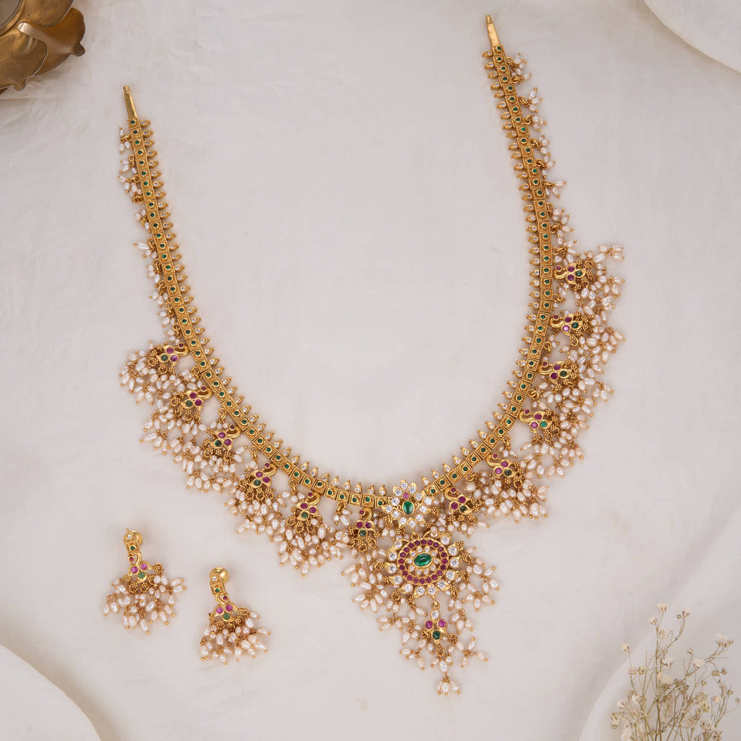 Charvitha Guttapusalu Long Necklace Set