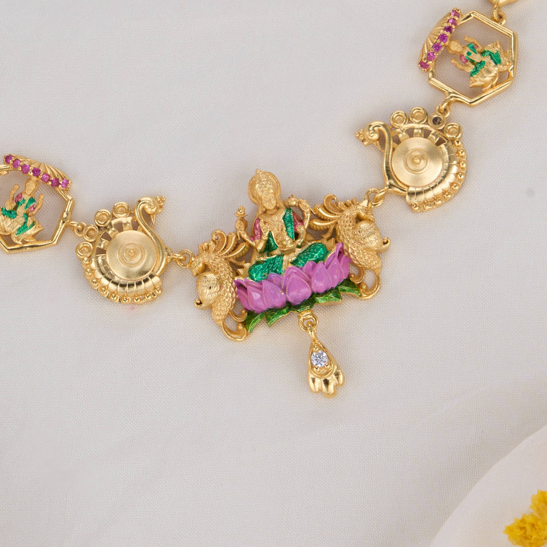 lakshmi 3D Nagas Short Necklace Set