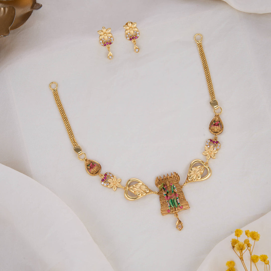 Meenakshi 3D Nagas Short Necklace Set