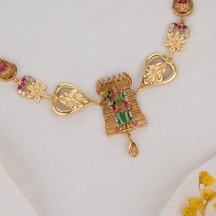 Meenakshi 3D Nagas Short Necklace Set