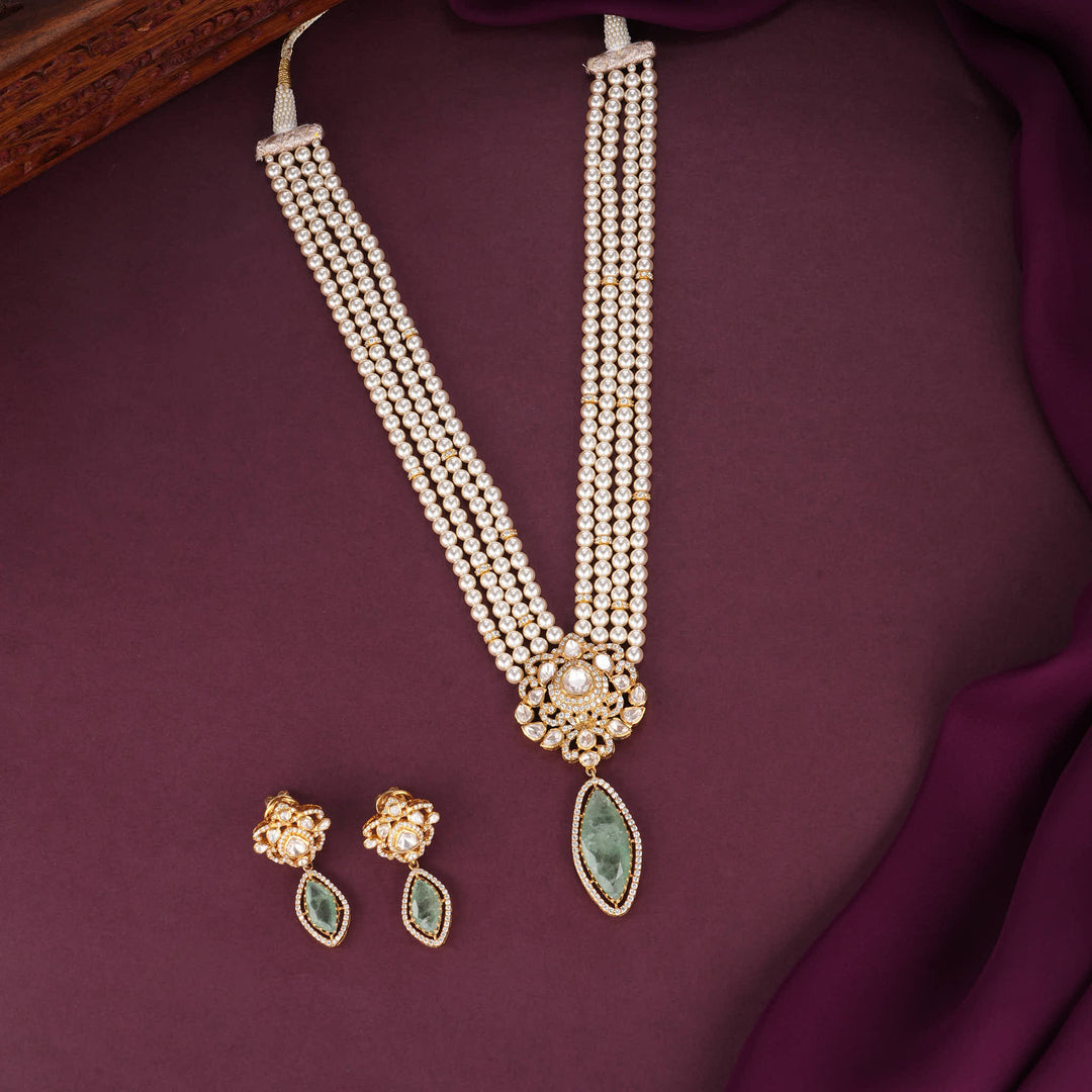 Mesmerizing Moissanite Long Necklace Set