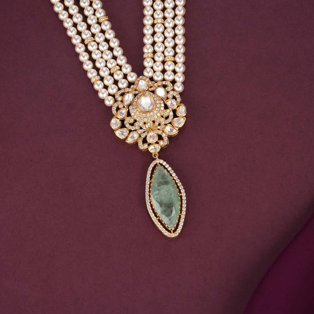 Mesmerizing Moissanite Long Necklace Set