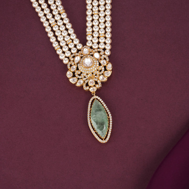 Mesmerizing Moissanite Long Necklace Set