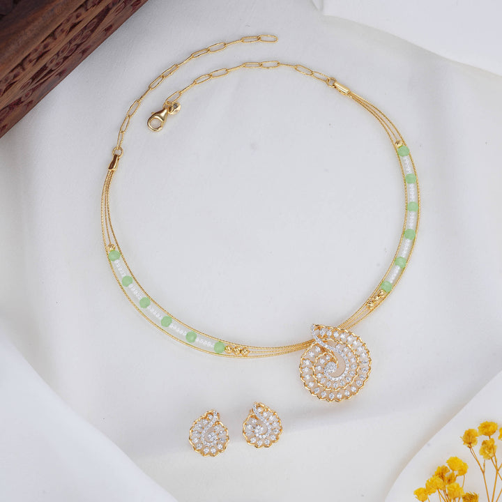 Glittering Hasli with Pendant Set
