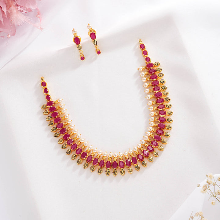 Stunning Pakshi Short Necklace Set