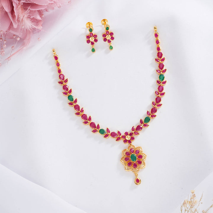 Stunning Pakshi Short Necklace Set