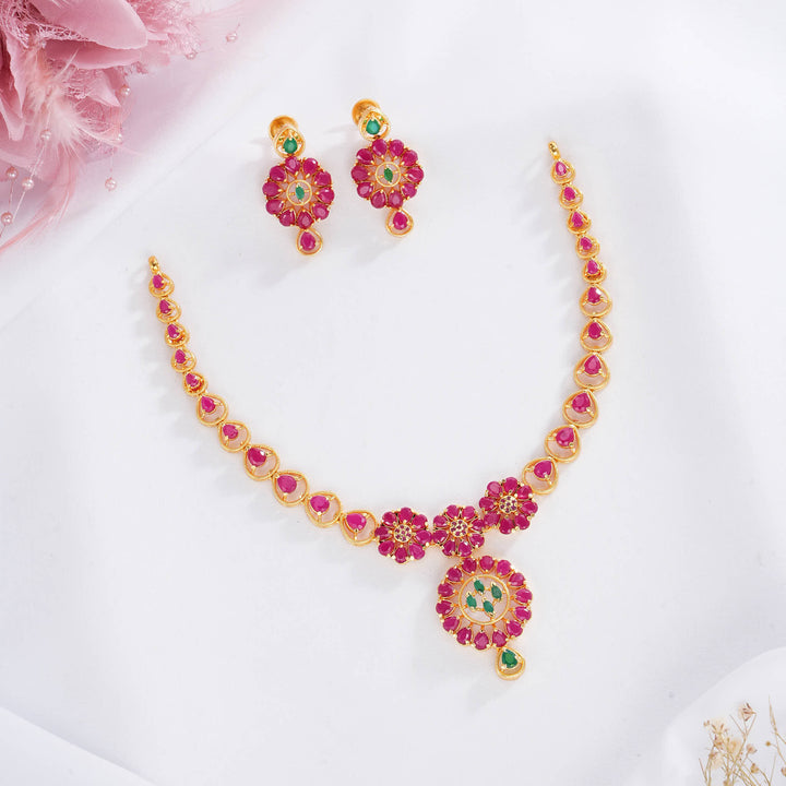 Admiring Pakshi Short Necklace Set