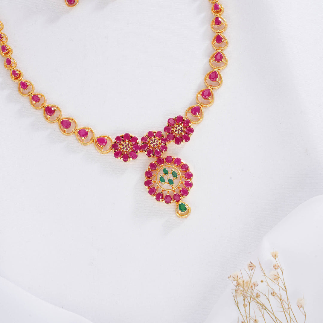 Admiring Pakshi Short Necklace Set