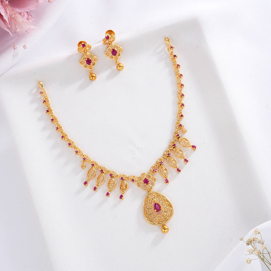 Mesmerizing Pakshi Short Necklace Set