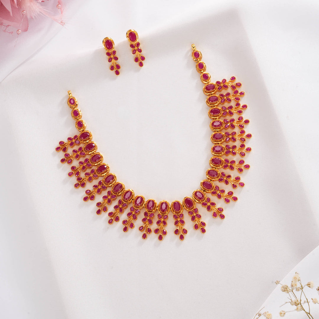 Grandeur Pakshi Short Necklace Set