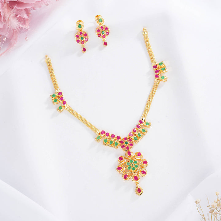 Adorable Pakshi Short Necklace Set