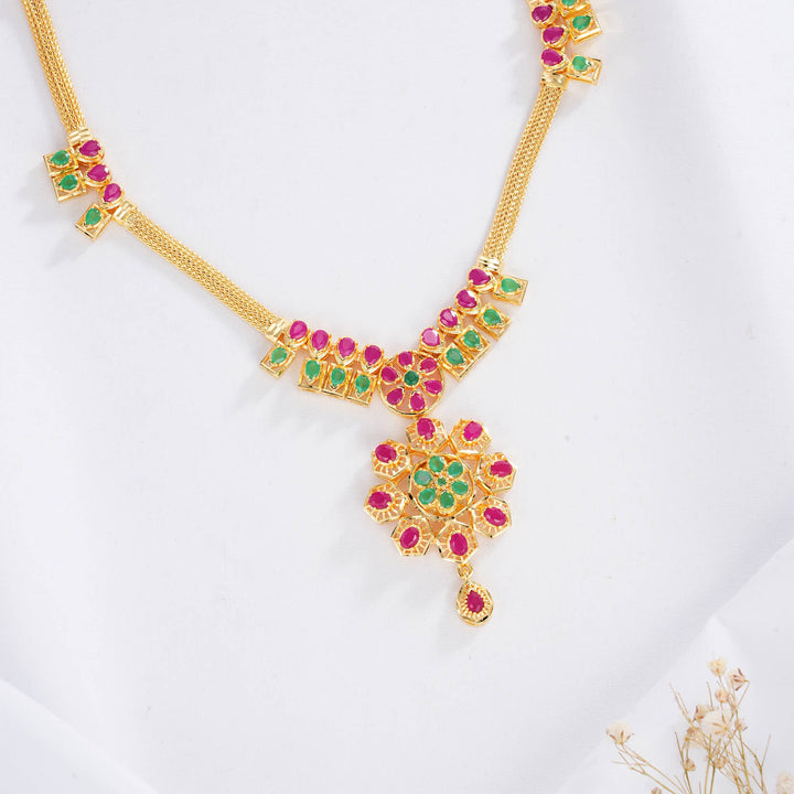 Adorable Pakshi Short Necklace Set