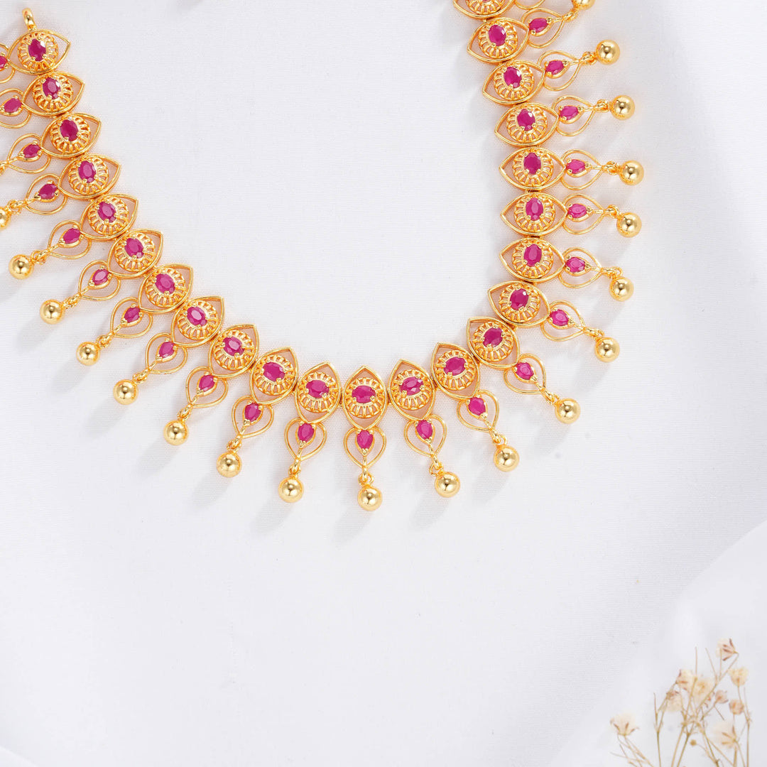 Elegant Pakshi Short Necklace Set