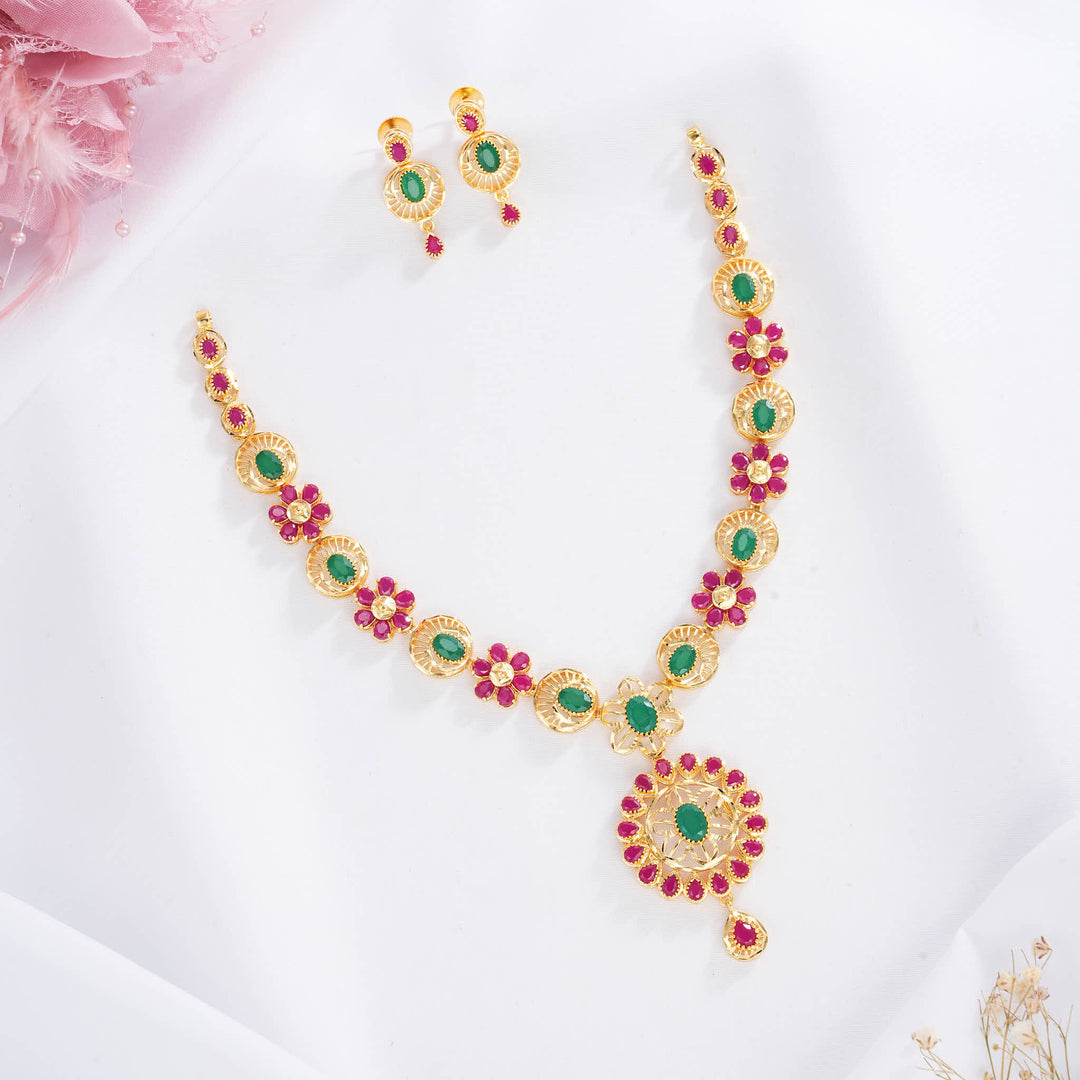 Adorable Pakshi Short Necklace Set