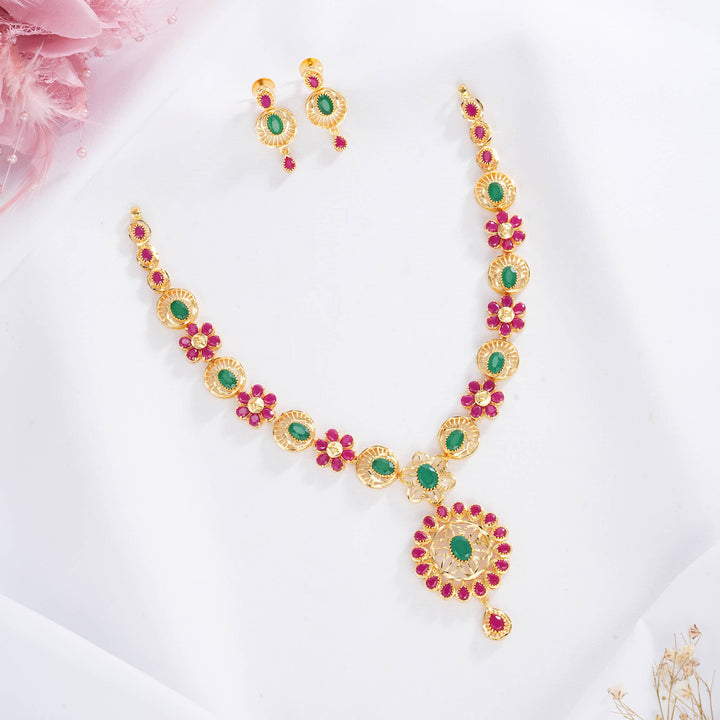Adorable Pakshi Short Necklace Set