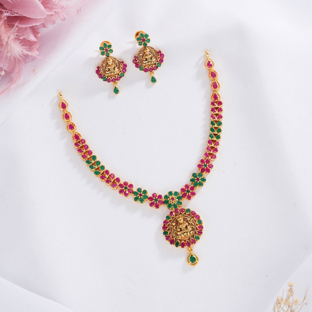 Lakshmi Pakshi Short Necklace Set
