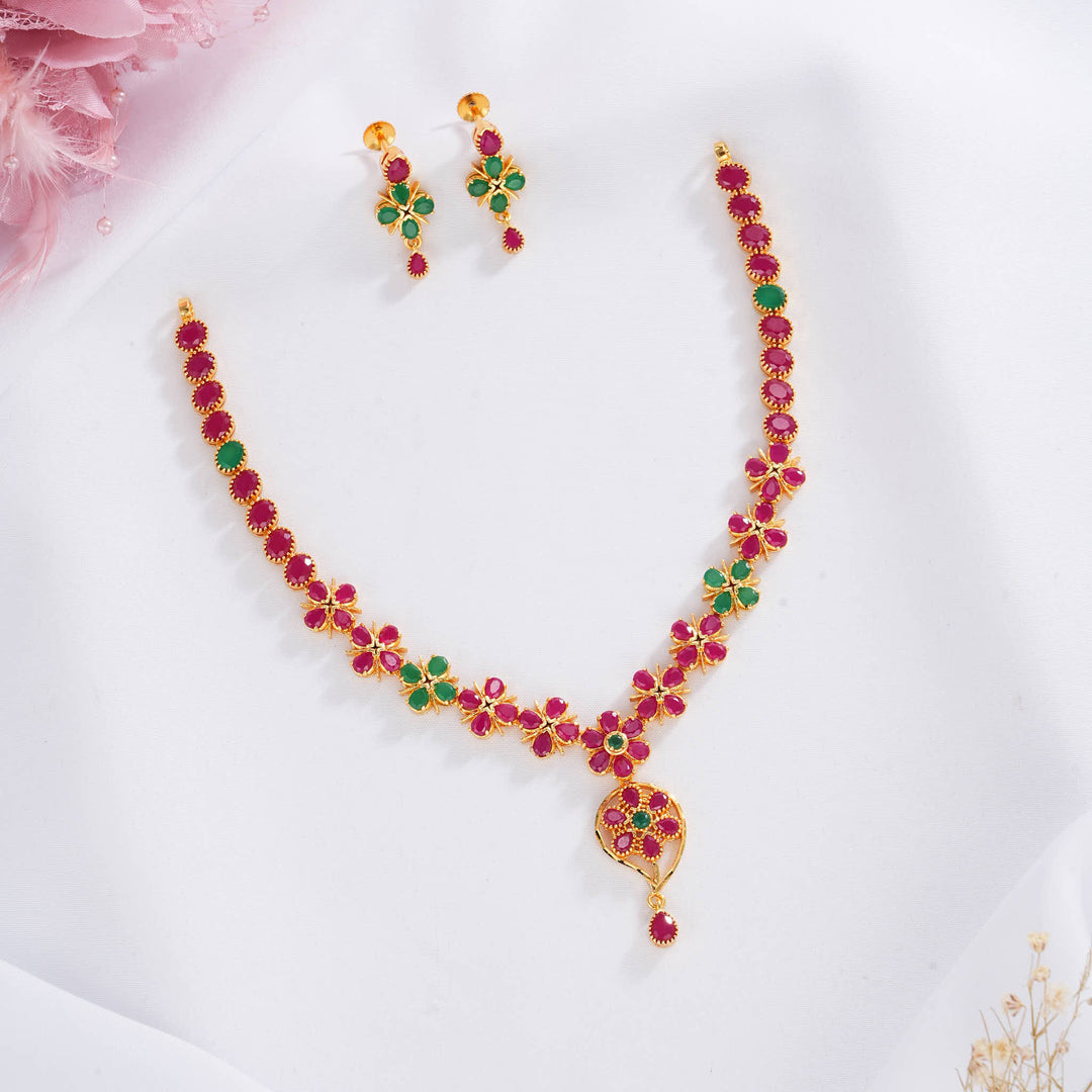 Dhivinkaa Pakshi Short Necklace Set