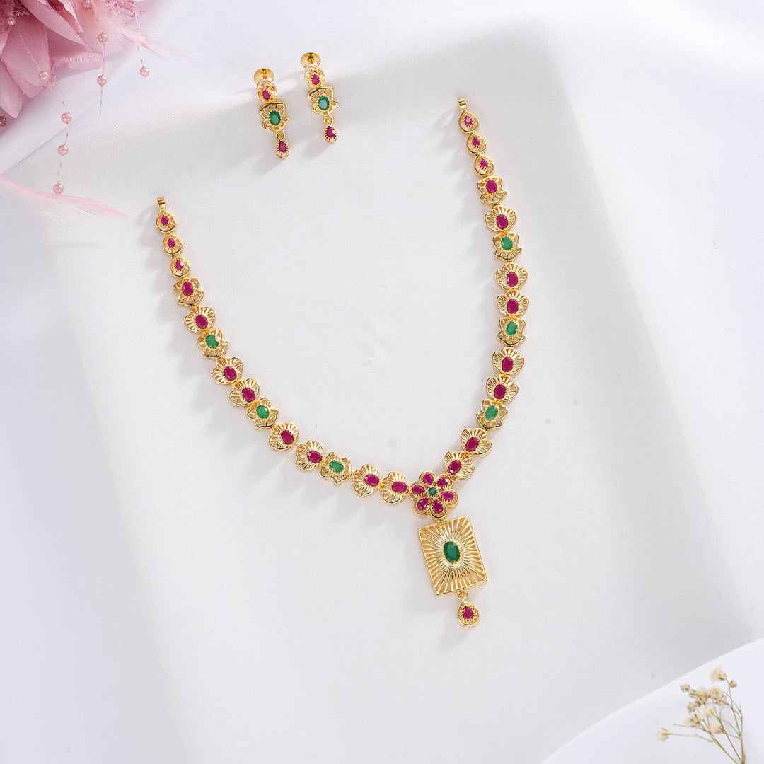 Sheritha Pakshi Short Necklace Set