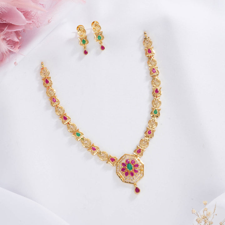 Hanitha Pakshi Short Necklace Set