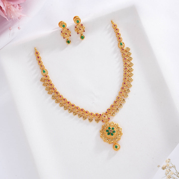 Charming Pakshi Short Necklace Set