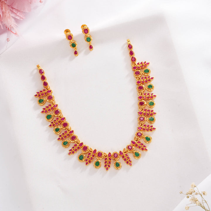 Krisha Pakshi Short Necklace Set