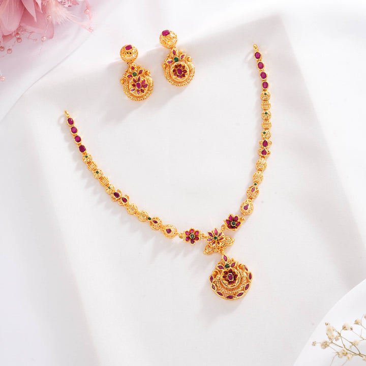 Dhishikha Pakshi Short Necklace Set